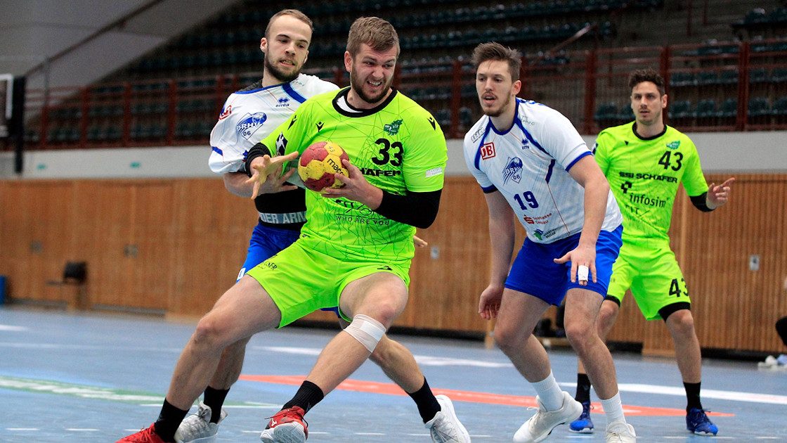 DRHV-Abwehr im Spiel gegen DJK Rimpar Wölfe in der Saison 2020/21
