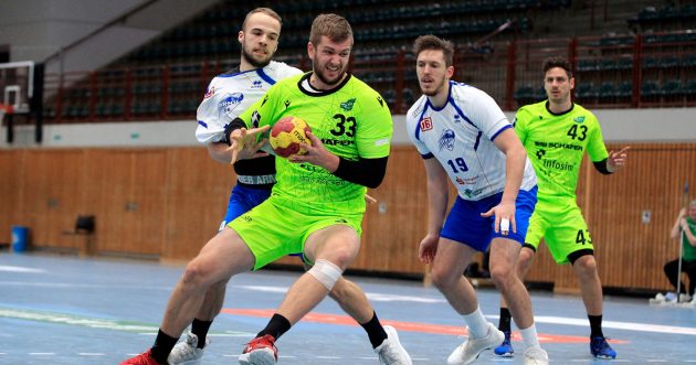 DRHV-Abwehr im Spiel gegen DJK Rimpar Wölfe in der Saison 2020/21