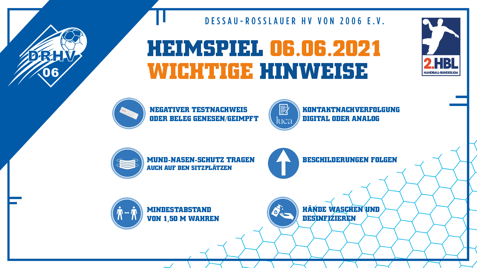 Hinweisgrafik Heimspiele Juni 2021