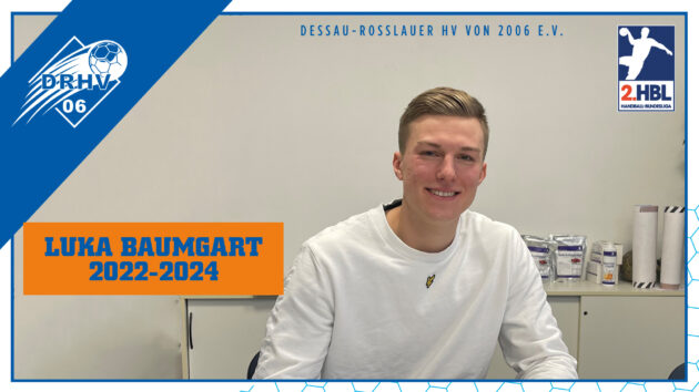 Luka Baumgart bei der Vertragsunterschrift im Dezember 2021