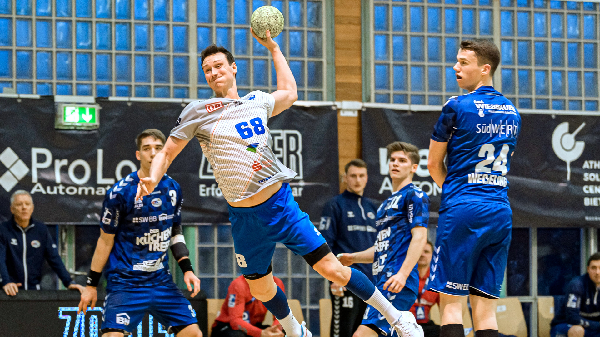 Max Emanuel beim Rückspiel in Bietigheim Saison 20211/22