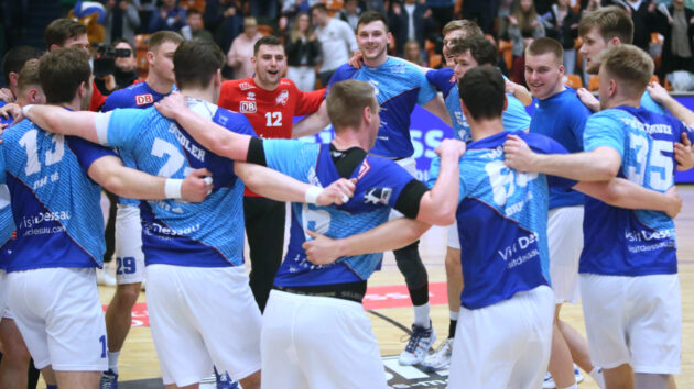 Nach dem Erfolg über den HC Empor Rostock Saison 2021/22