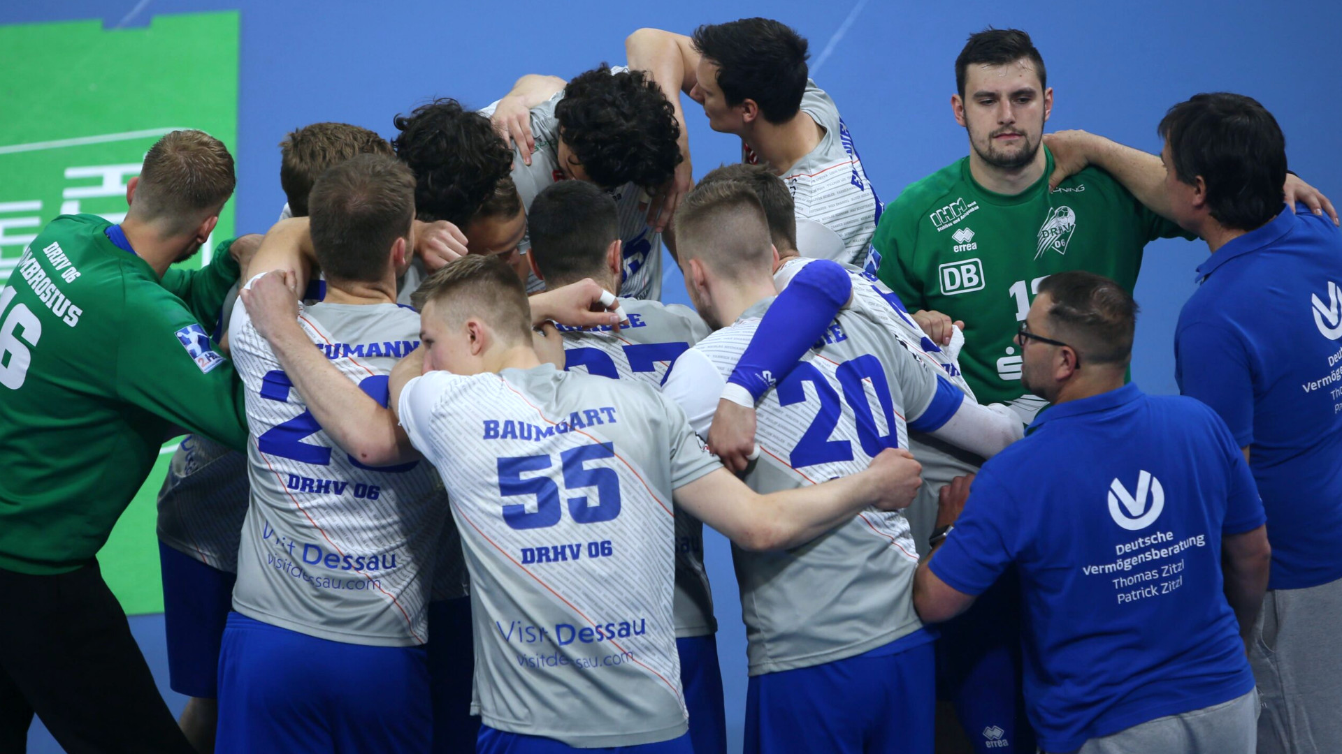 vb-aue-0622 DRHV-Team vorm Spiel gegen Dresden Saison 2021/22