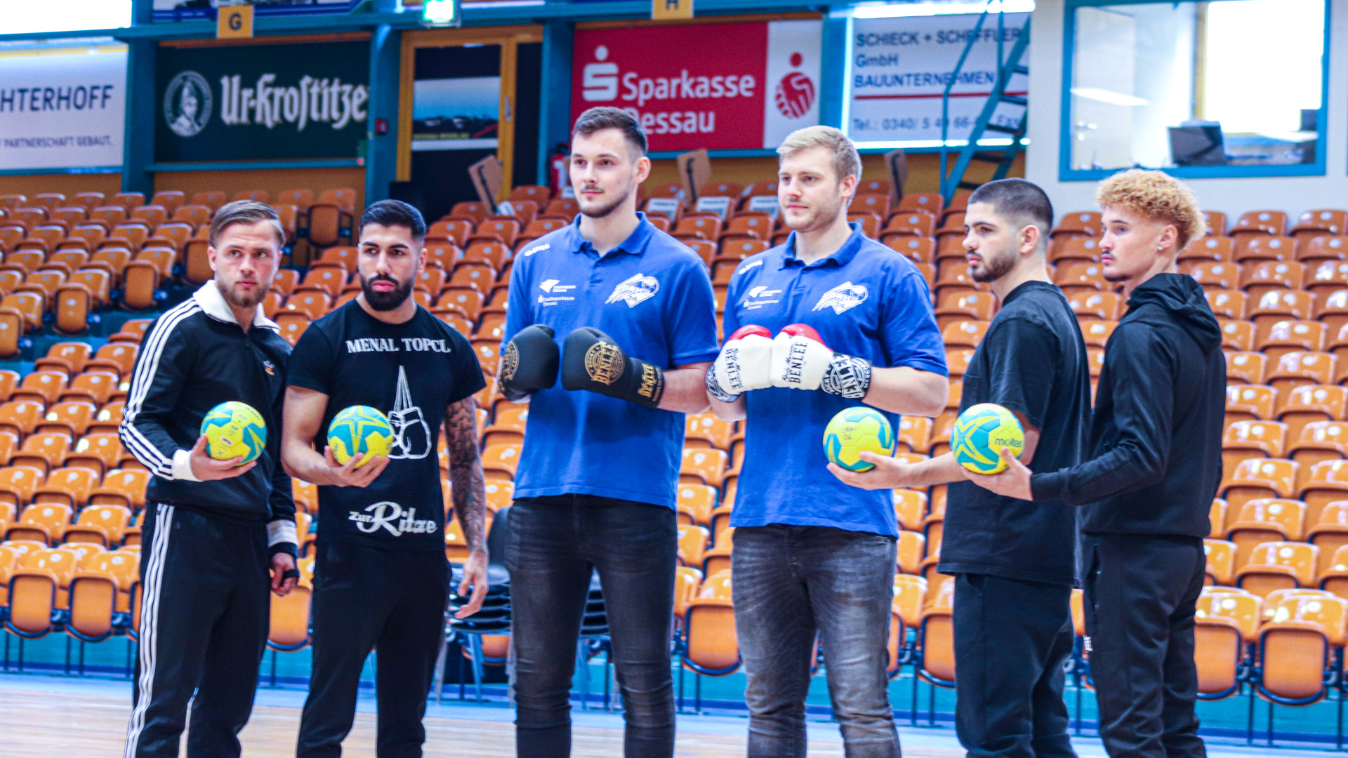 beatandbox-0323 DRHV-Spieler Timo Löser und Patrick Gempp bei der Präsentation der Veranstaltung "Beat & Box" Januar 2023