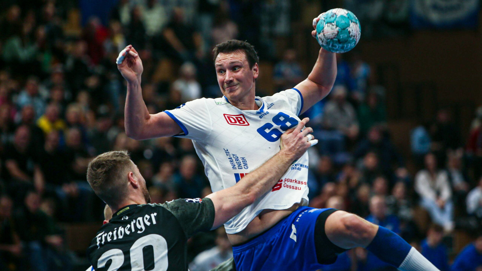 Max Emanuel im Spiel beim HC Elbflorenz Dresden Saison 2022/23