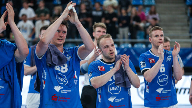 Die DRHV-Spieler nach der Niederlage bei der SG BBM Bietigheim Saison 2022/23