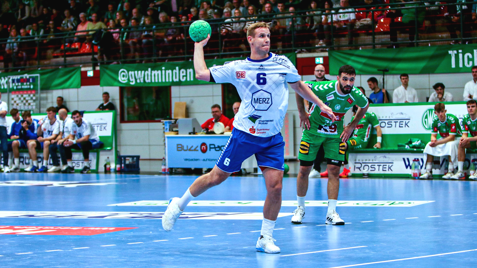Jakub Hrstka im Spiel gegen GWD Minden Saison 2023/24