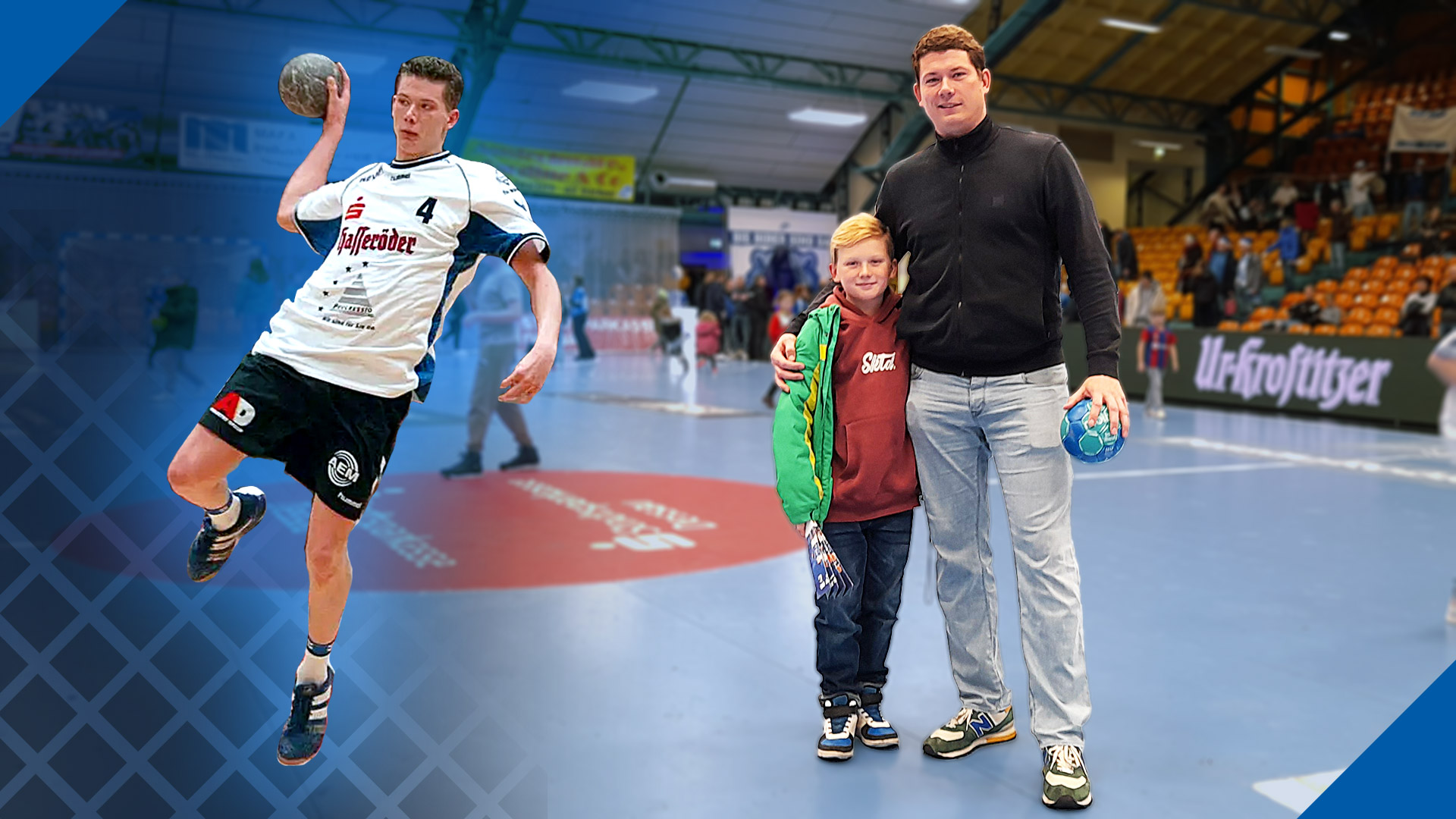 Toni Kern mit seinem Sohn beim letzten Heimspiel des Jahres 2023