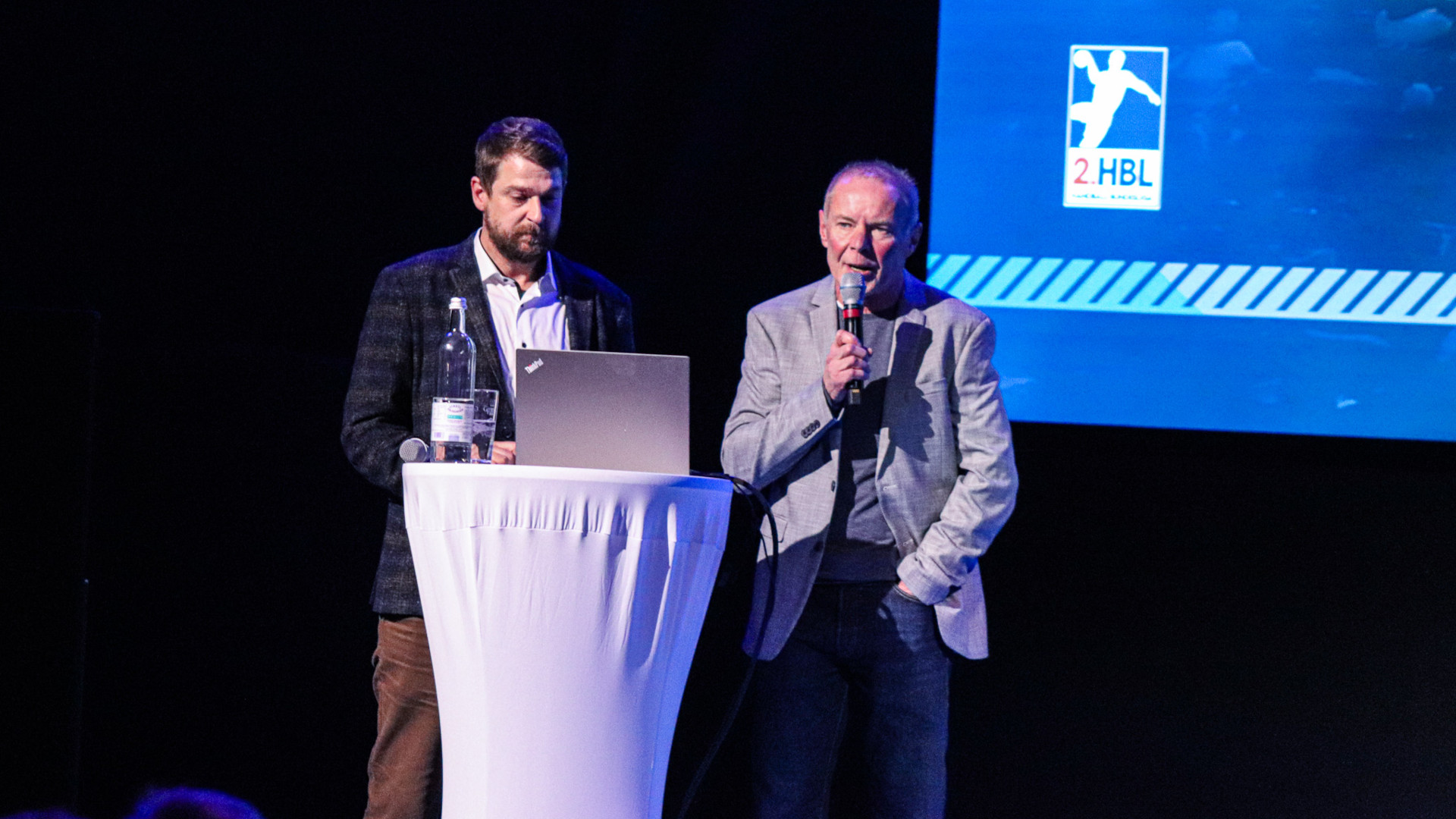 DRHV-Manager Sebastian Glock und Cheftrainer Uwe Jungandreas beim Netzwerktreffen 2023