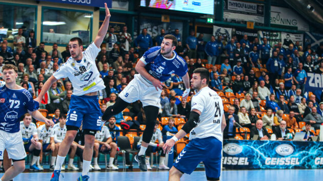 Timo Löser im Spiel gegen den EHV Aue Saison 2023/24